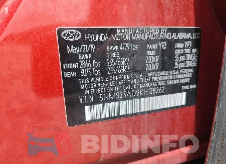 5NMS23AD9KH128262 Photo# 13