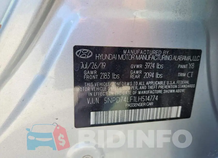 5NPD74LF1LH514774 Photo# 12
