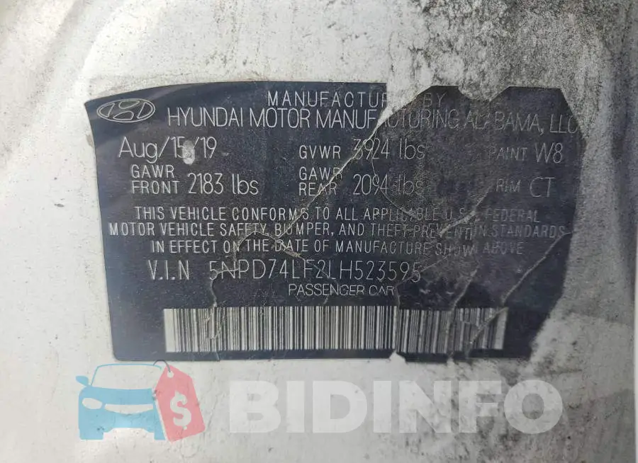 5NPD74LF2LH523595 Photo# 13