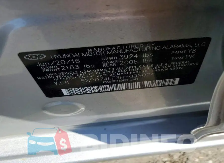 5NPD74LF3HH098024 Photo# 12