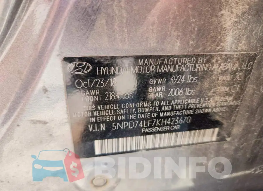 5NPD74LF7KH423670 Photo# 13
