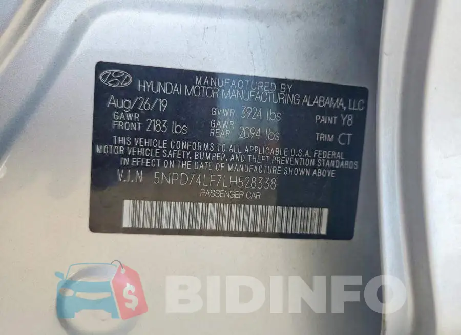 5NPD74LF7LH528338 Photo# 12