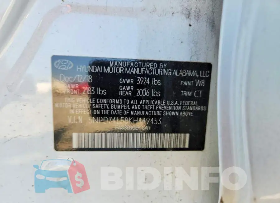 5NPD74LF8KH449453 Photo# 12