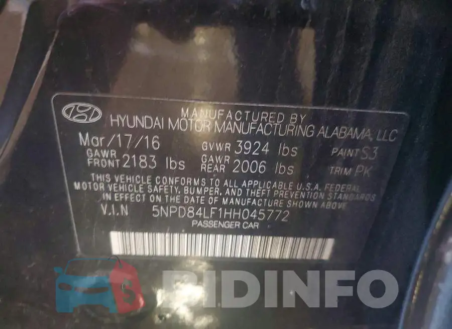 5NPD84LF1HH045772 Photo# 12