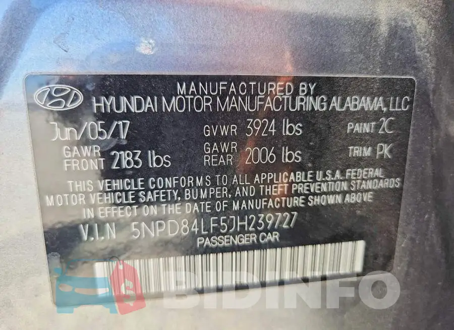 5NPD84LF5JH239727 Photo# 13