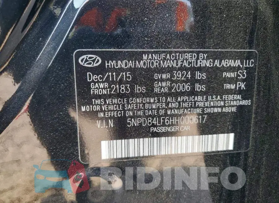 5NPD84LF6HH000617 Photo# 13