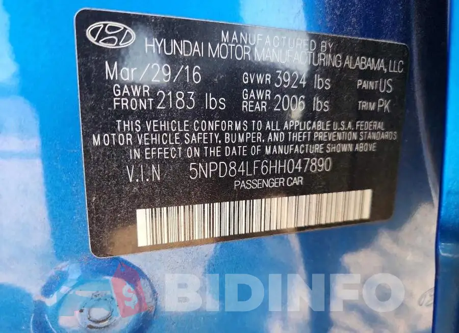 5NPD84LF6HH047890 Photo# 12