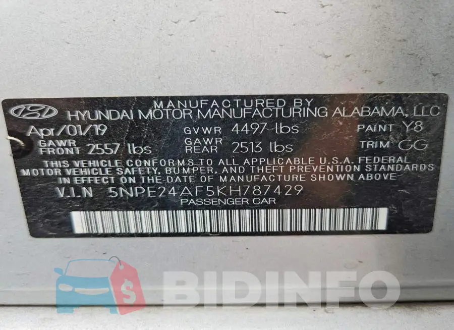 5NPE24AF5KH787429 Photo# 12