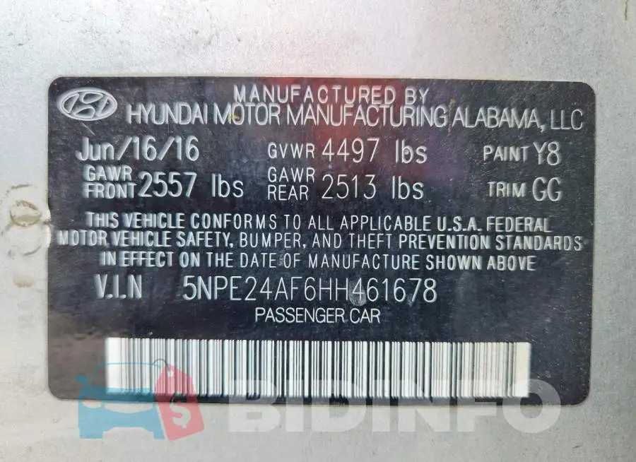 5NPE24AF6HH461678 Photo# 12