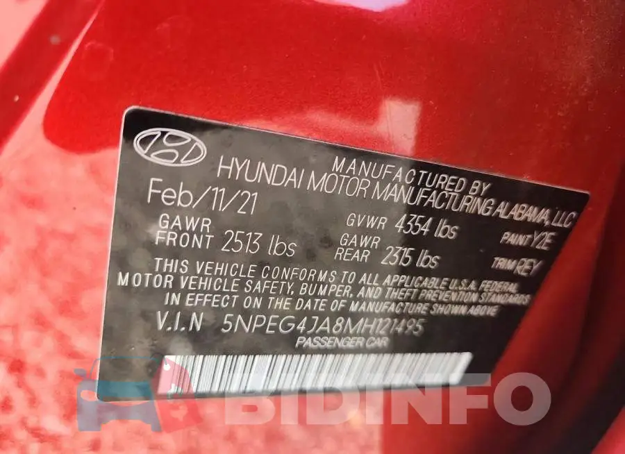5NPEG4JA8MH121495 Photo# 12
