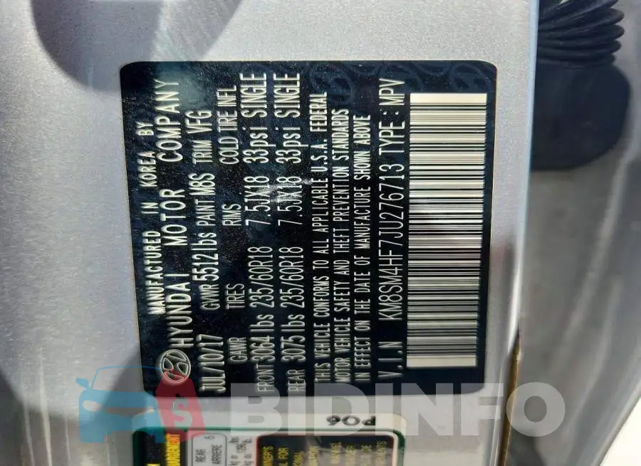 KM8SM4HF7JU276713 Photo# 13