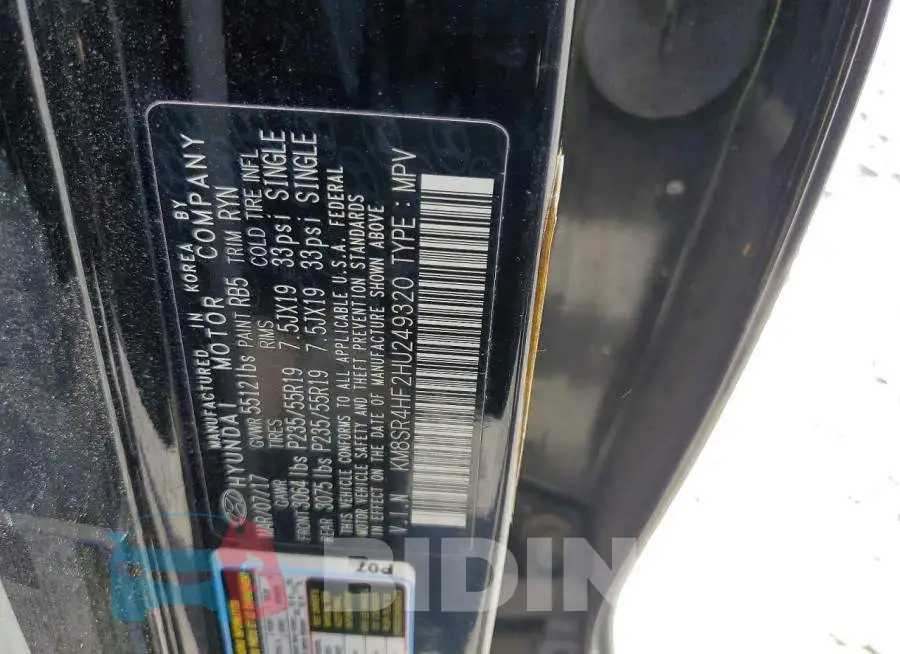KM8SR4HF2HU249320 Photo# 13