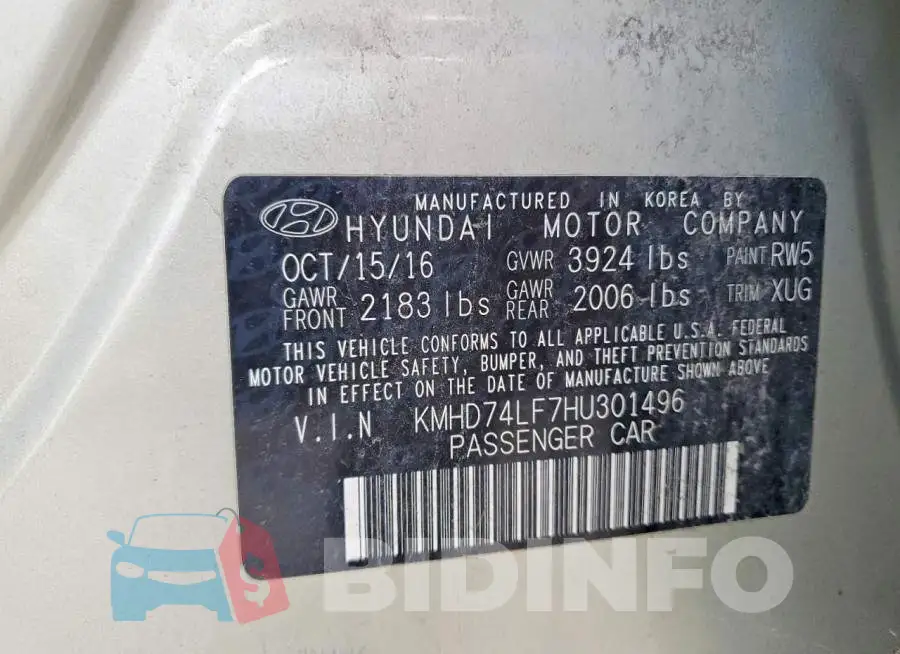 KMHD74LF7HU301496 Photo# 12