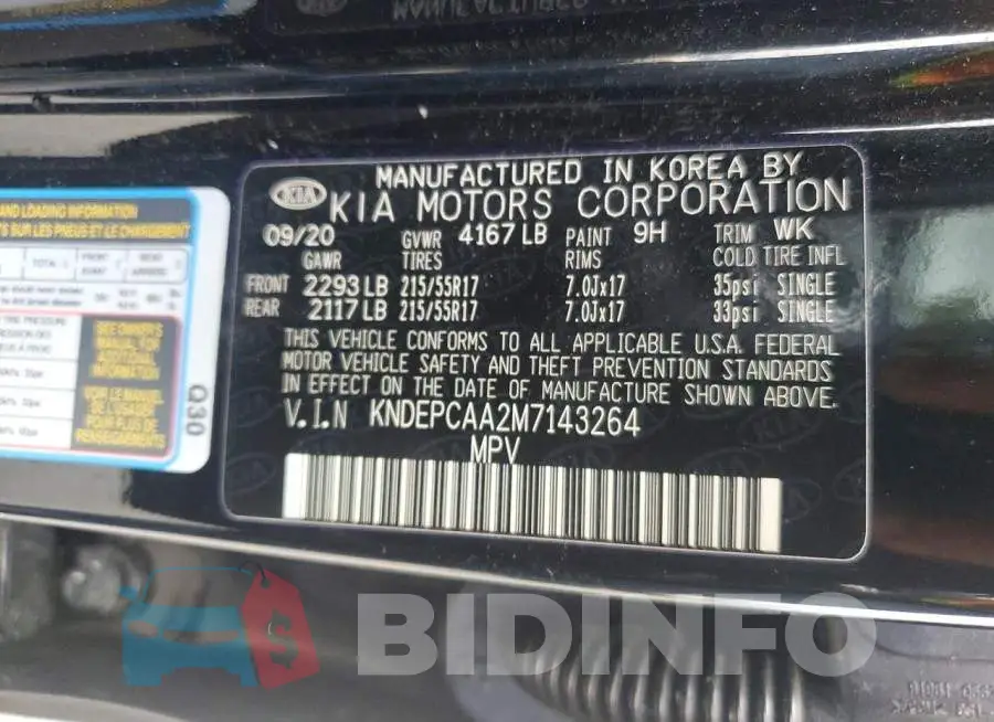KNDEPCAA2M7143264 Photo# 12