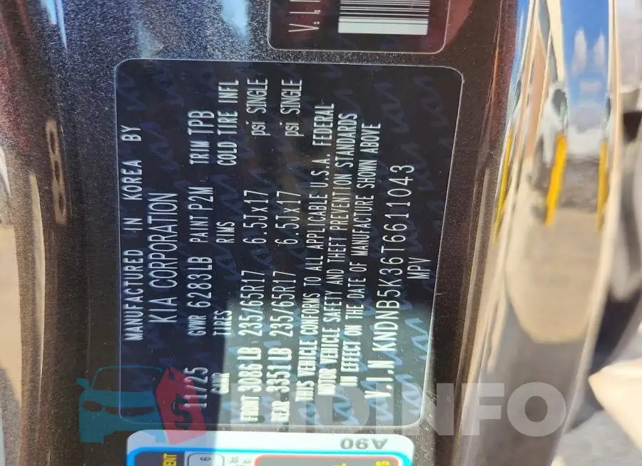 KNDNB5K36T6611043 Photo# 13