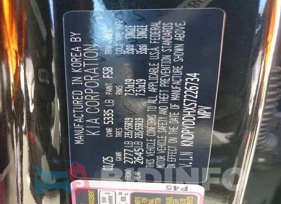 KNDPYDDHXS7226734 Photo# 13