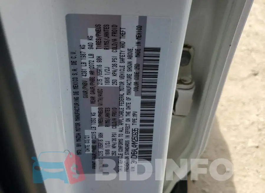 3MVDMBAL4MM250935 Photo# 13