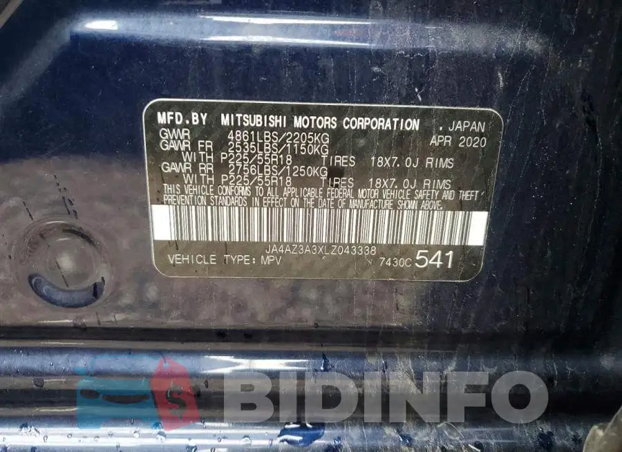 JA4AZ3A3XLZ043338 Photo# 14