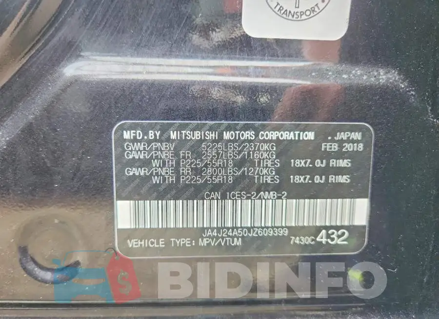 JA4J24A50JZ609399 Photo# 13