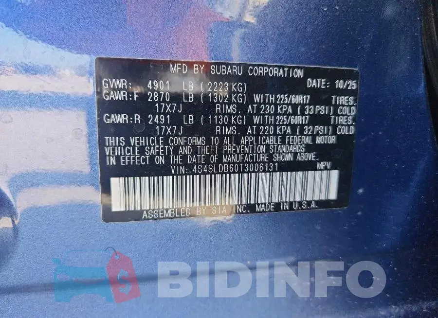 4S4SLDB60T3006131 Photo# 14