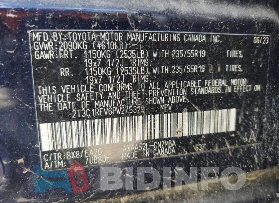 2T3C1RFV6PW275329 Photo# 13