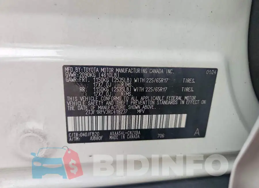 2T3F1RFV3RC418237 Photo# 12