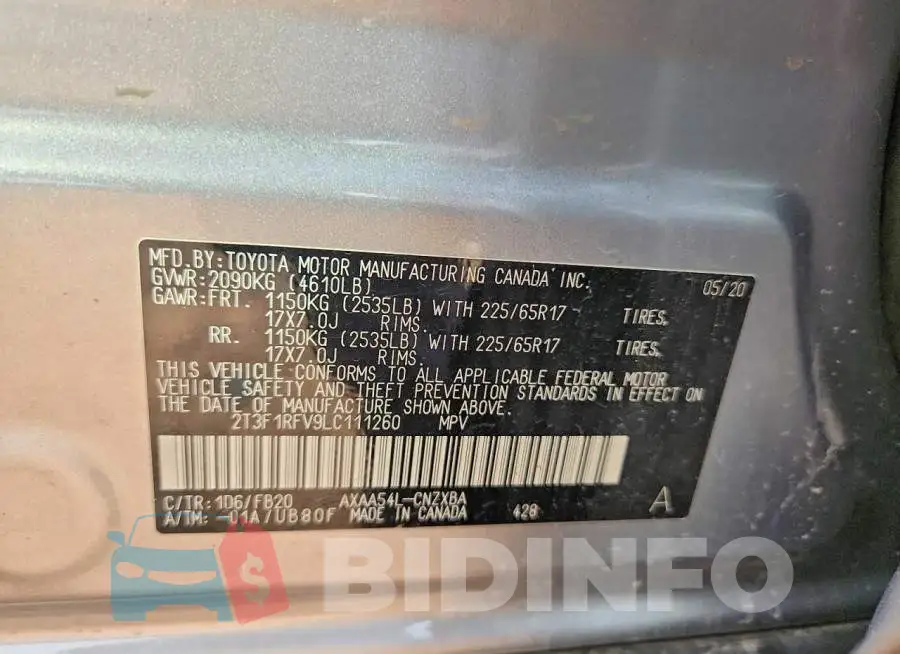 2T3F1RFV9LC111260 Photo# 12