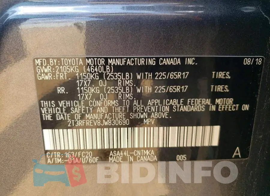 2T3RFREV8JW830690 Photo# 13