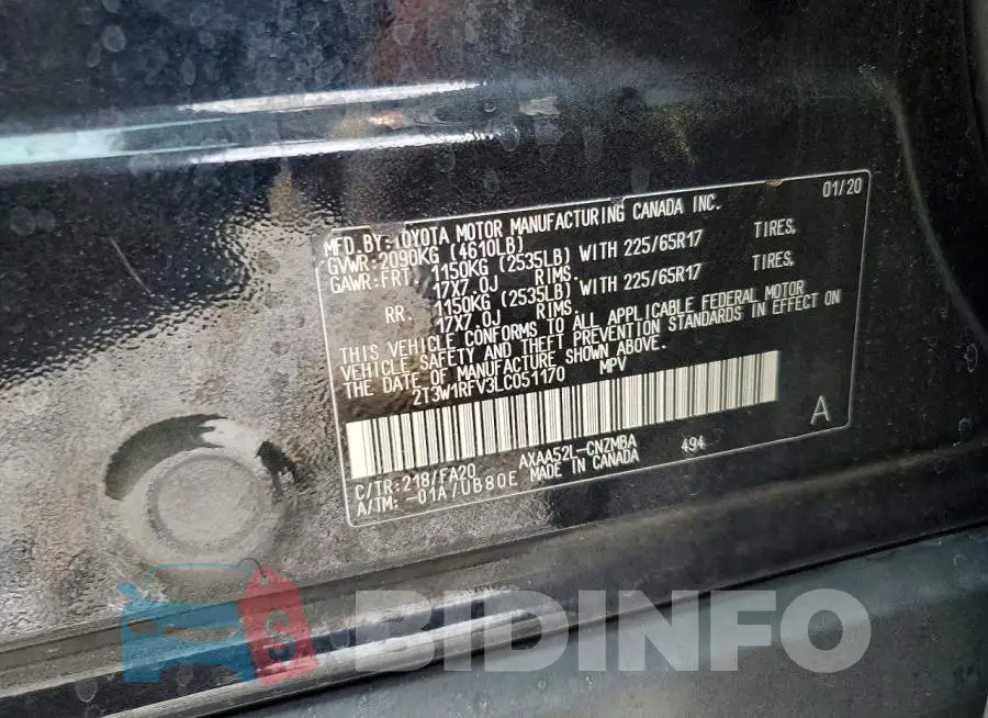 2T3W1RFV3LC051170 Photo# 12