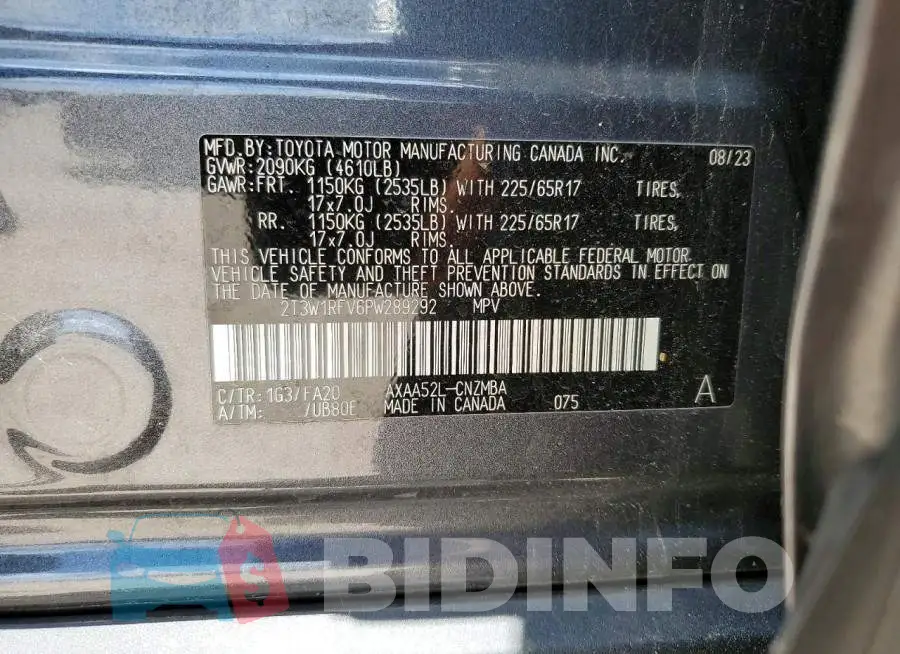 2T3W1RFV6PW289292 Photo# 13