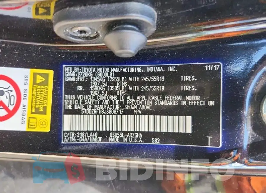 5TDDZRFH8JS808717 Photo# 14