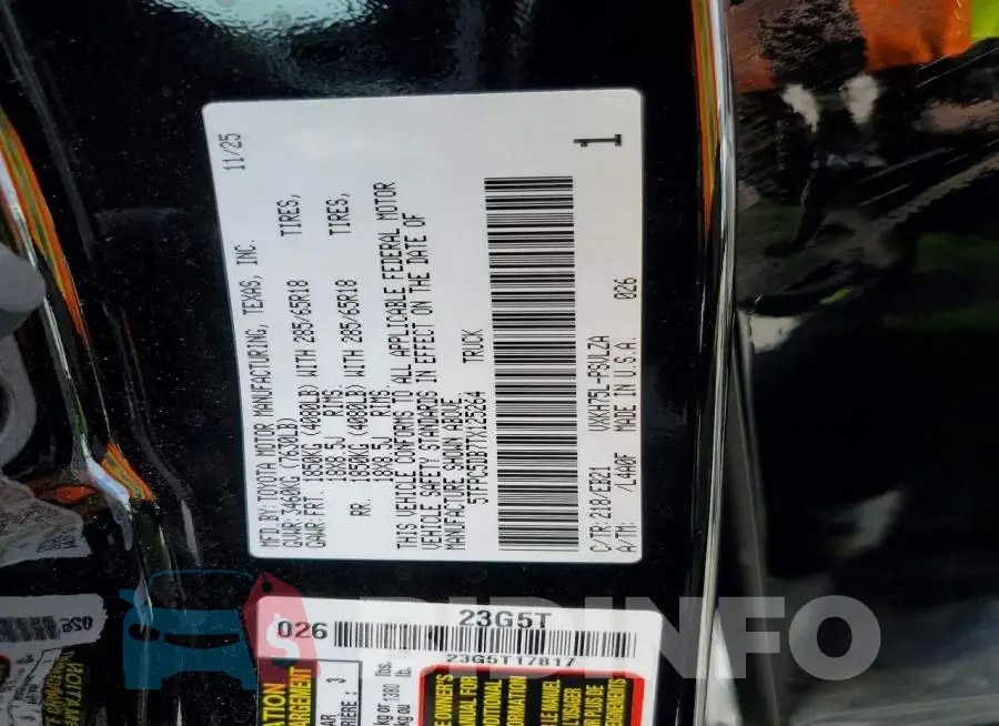 5TFPC5DB7TX125264 Photo# 12