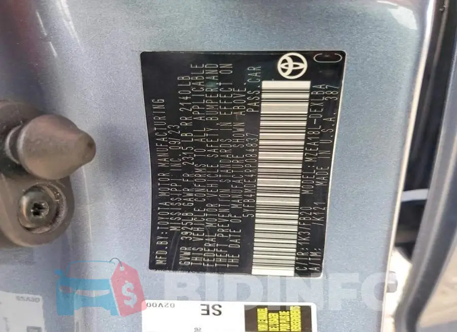 5YFB4MDE4RP084837 Photo# 12