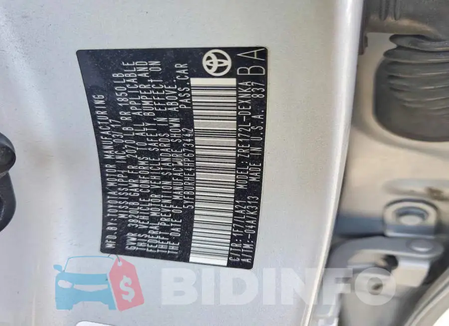 5YFBURHE4HP673442 Photo# 13