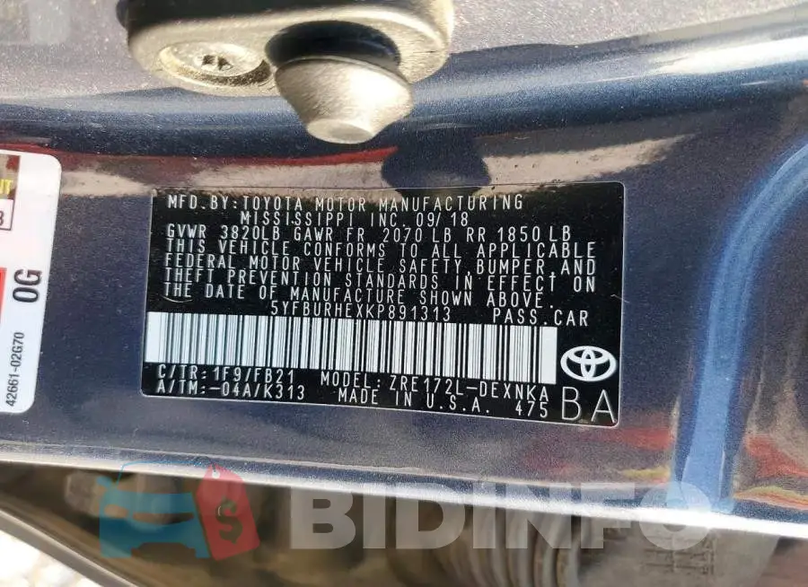5YFBURHEXKP891313 Photo# 13