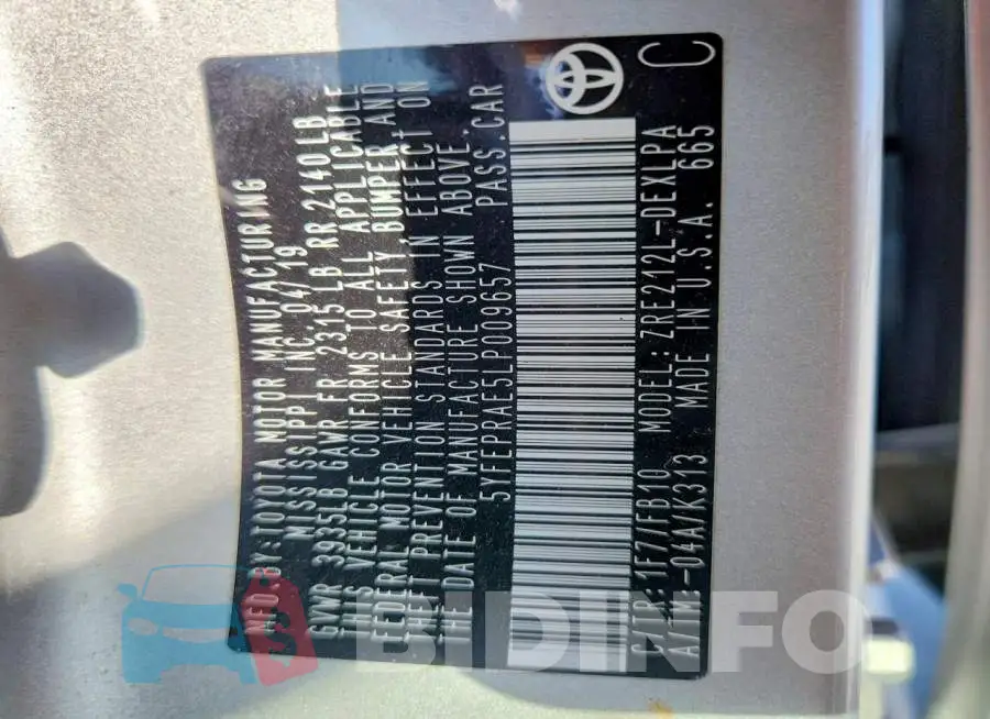 5YFEPRAE5LP009657 Photo# 12