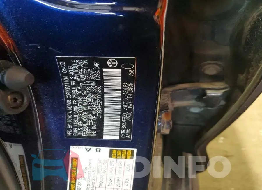 JTDBDMHE2PJ002860 Photo# 12