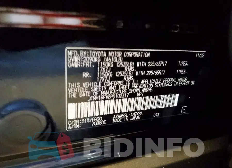 JTMH1RFV8PD102317 Photo# 13