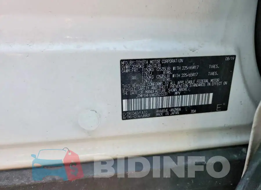 JTMP1RFVXKD522231 Photo# 13