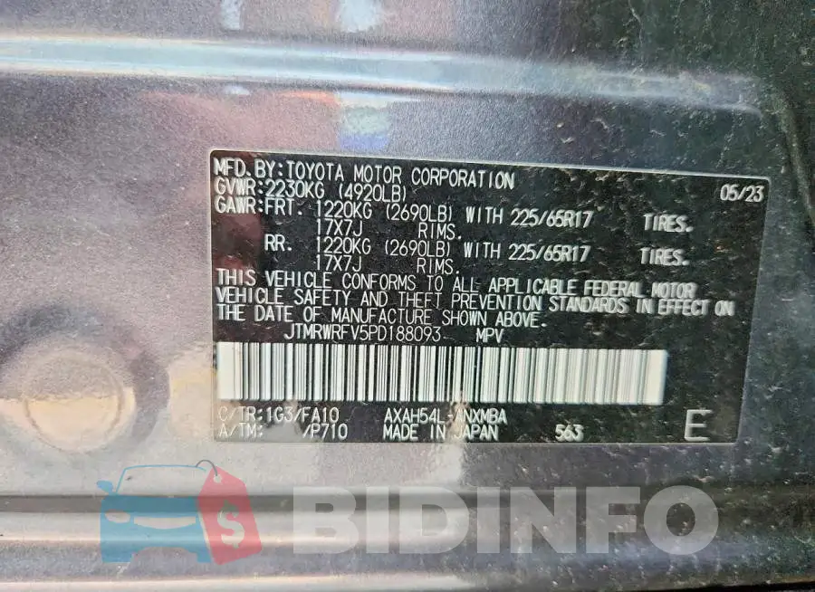 JTMRWRFV5PD188093 Photo# 13