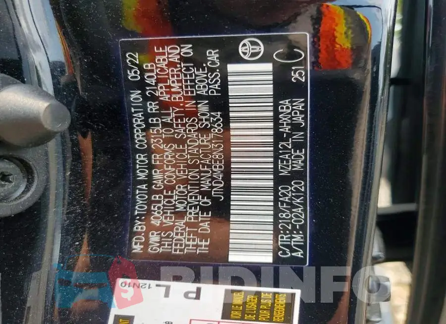 JTND4MBE8N3178634 Photo# 14