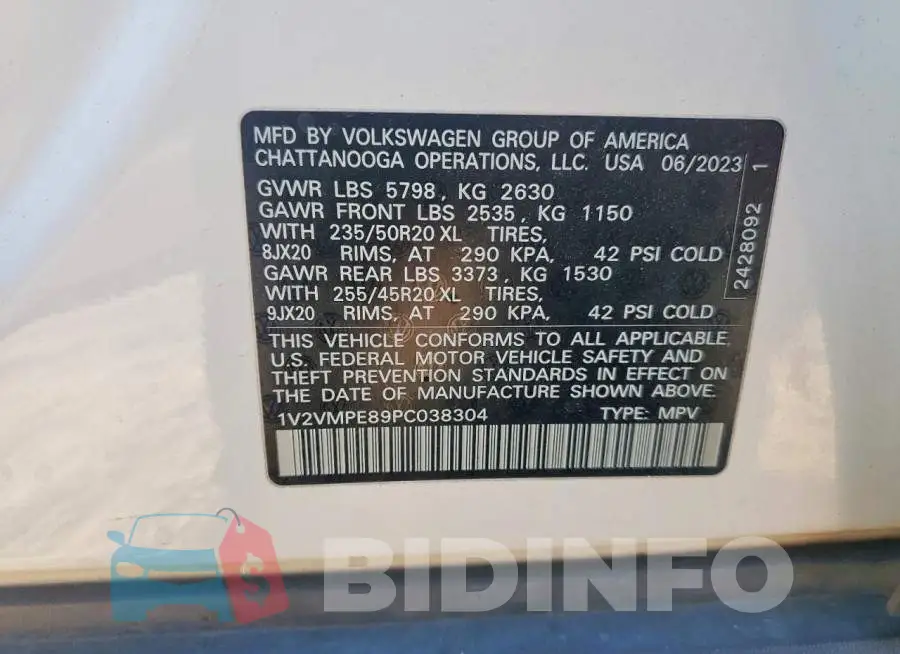 1V2VMPE89PC038304 Photo# 13