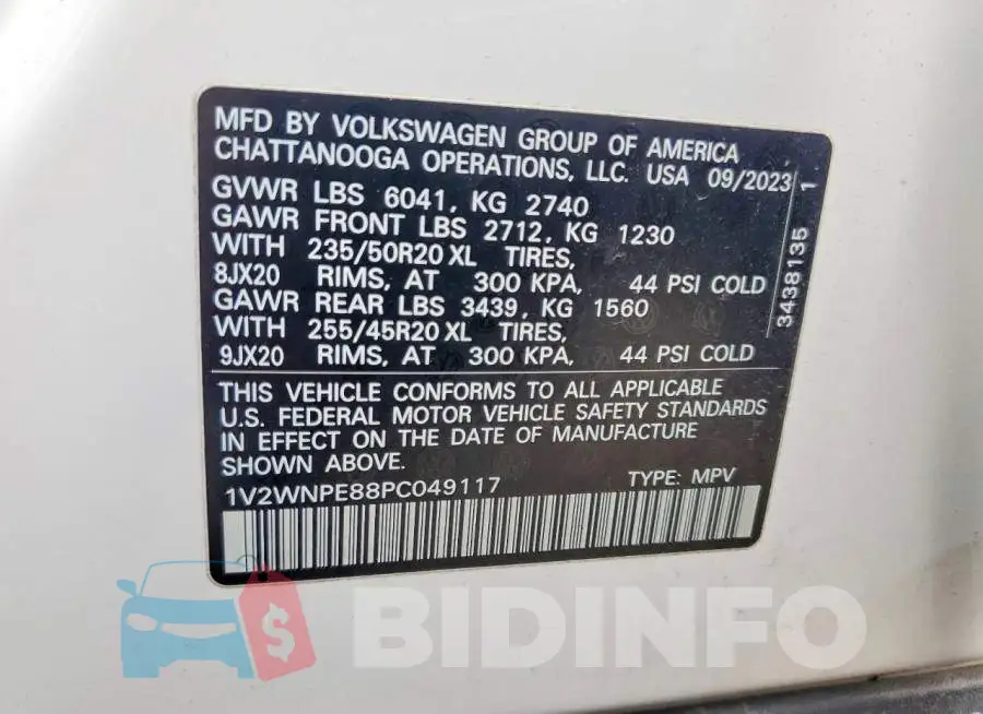 1V2WNPE88PC049117 Photo# 13