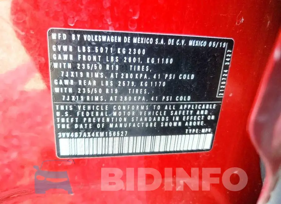 3VV4B7AX4KM156527 Photo# 13