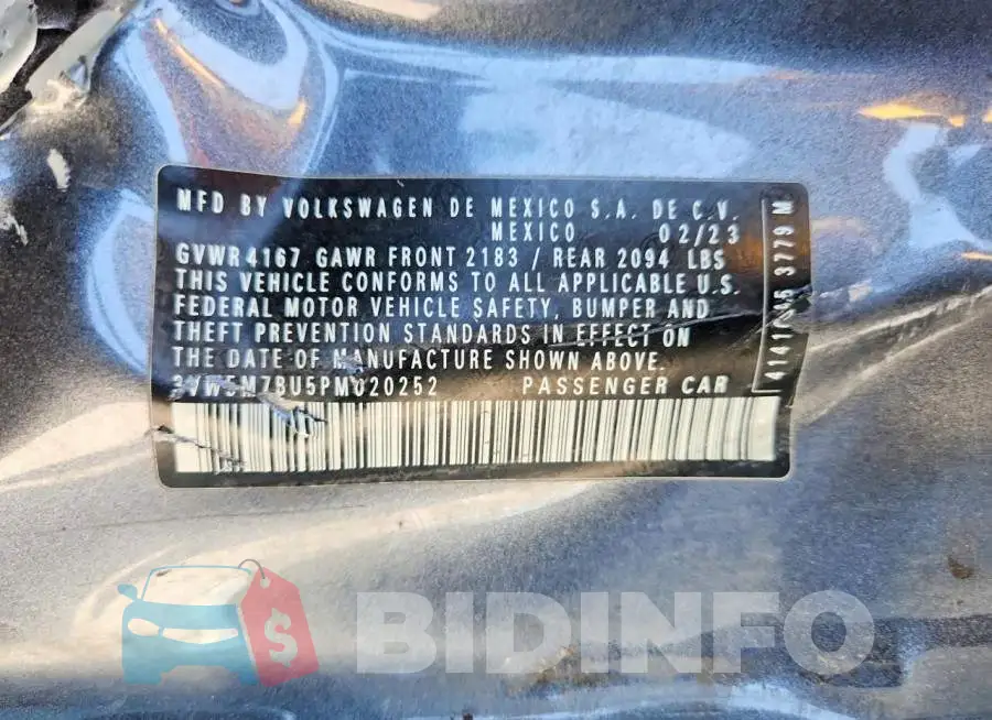 3VW5M7BU5PM020252 Photo# 12
