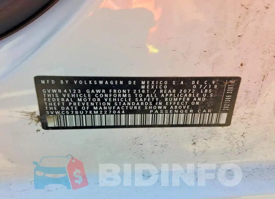 3VWC57BU7KM227044 Photo# 12