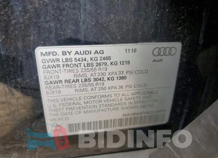 WA1BNAFY4K2025093 Photo# 13
