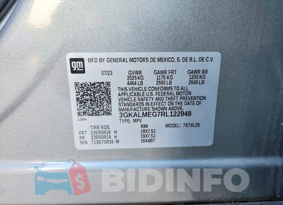 3GKALMEG7RL122948 Photo# 13