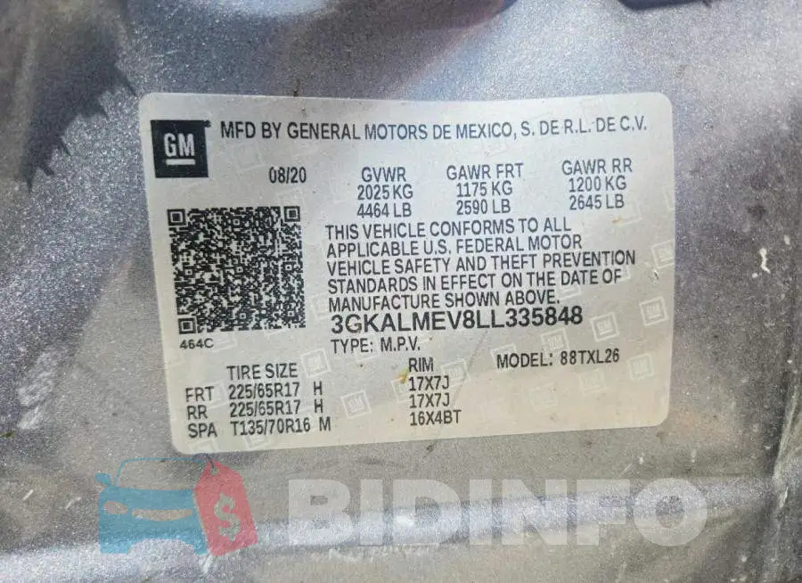 3GKALMEV8LL335848 Photo# 13