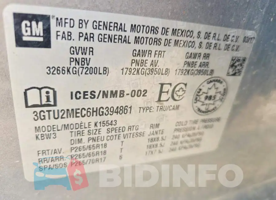 3GTU2MEC6HG394861 Photo# 12